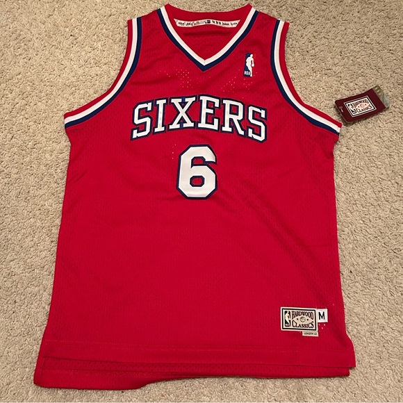 Julius Erving Red Sixers Throwback Jersey Youth Medium - Picture 2 of 3